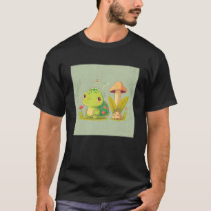 Cute Frog Snail Illustration Shell Friends Women K T-Shirt