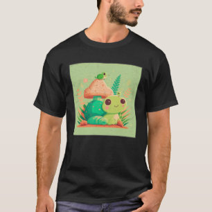 Cute Frog Snail Illustration Shell Friends Women K T-Shirt
