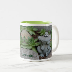Cute Frog Succulent Garden Personalized Two-Tone Coffee Mug