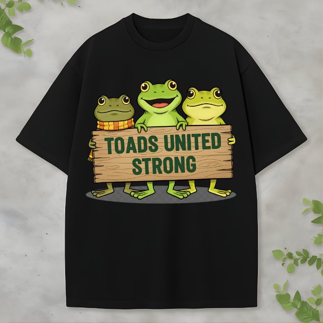 Cute Frog Team Holding Wooden Sign T-Shirt (Creator Uploaded)