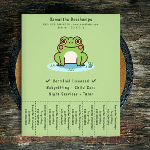 Cute Frog Tear Off Strips Flyer