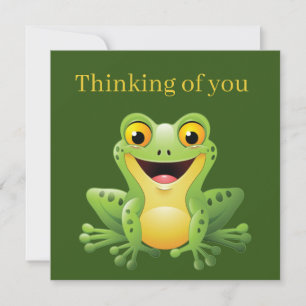 Cute frog thinking of you add text card