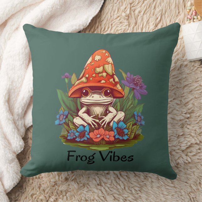 Cute  Frog Throw Pillow (Blanket)
