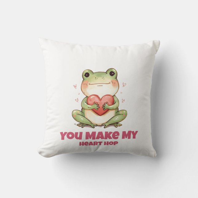 Cute Frog Valentine Tee Cushion (Front)