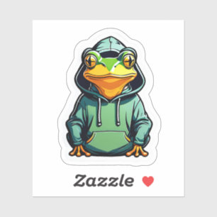 Cute Frog Wearing Hoodie