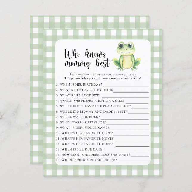 Cute frog - Who knows mummy best (Front/Back)