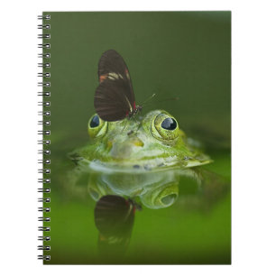 Cute frog with a Butterfly on his nose Notebook