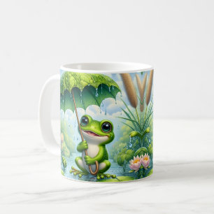 Cute Frog with an Umbrella Coffee Mug