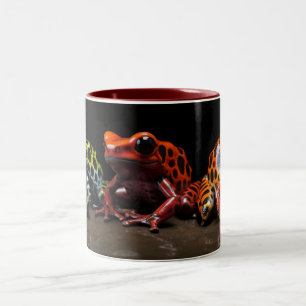 Cute Frog with Cartoon Frog Design for Frog Lover Two-Tone Coffee Mug