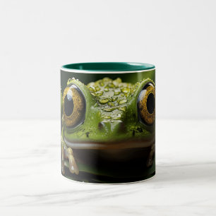 Cute Frog with Cartoon Frog Design for Frog Lover Two-Tone Coffee Mug