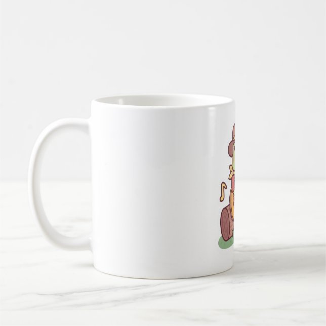 Cute Frog With Cowboy Hat and Guitar Coffee Mug (Left)