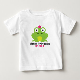 Cute frog with crown and personalised baby name T-Shirt
