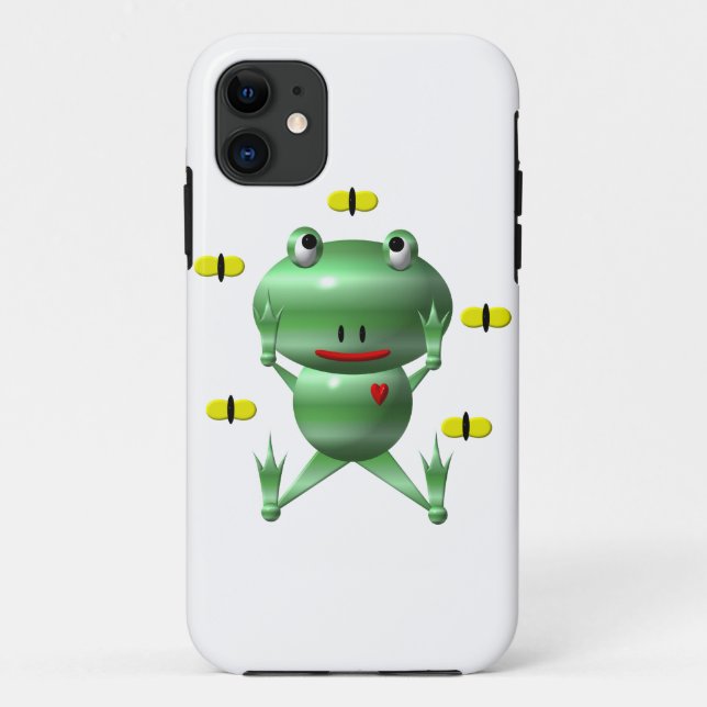 Cute Frog with Flies Case-Mate iPhone Case (Back)