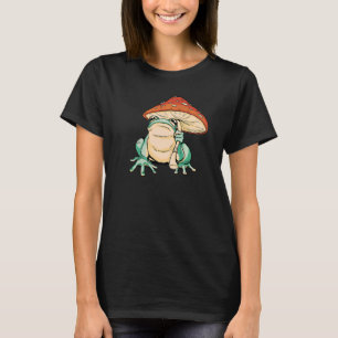 Cute Frog with Mushroom Umbrella Countrycore Cotta T-Shirt