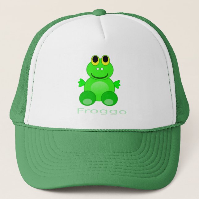 Cute Froggo Frog Trucker Hat (Front)