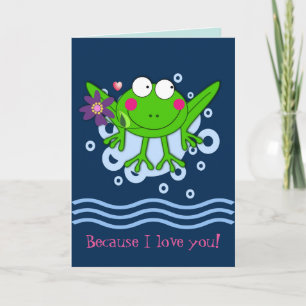 Cute Froggy in Love with Custom Text Card