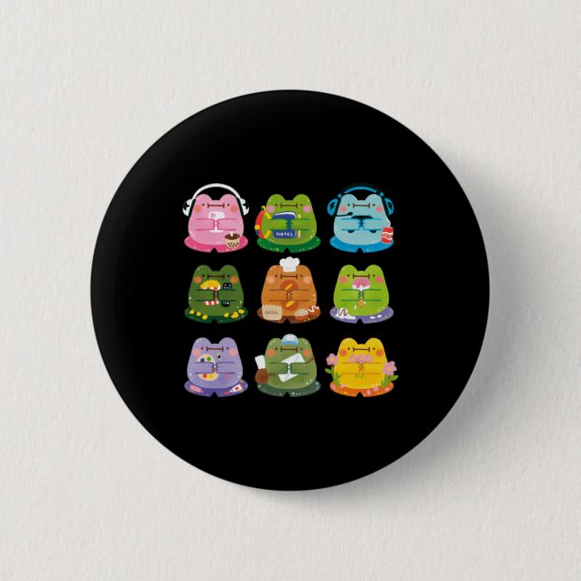 Cute Frogs 6 Cm Round Badge (Front)