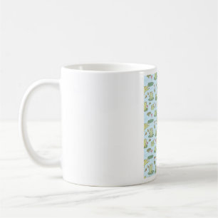 Cute Frogs and Dragonflies Pond Pattern Coffee Mug