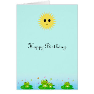 Cute Frogs and Happy Sun Birthday