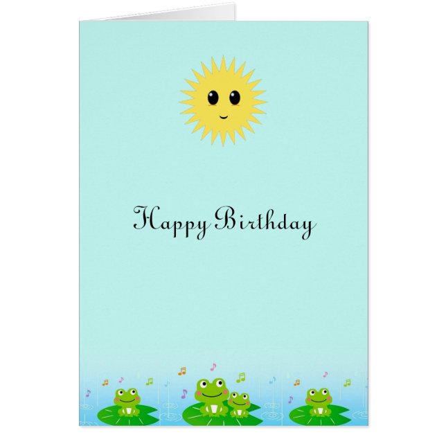 Cute Frogs and Happy Sun Birthday (Front)