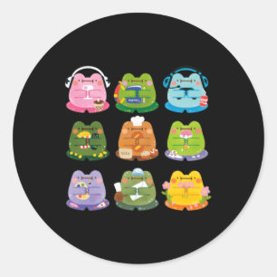 Cute Frogs Classic Round Sticker