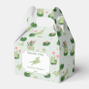 Cute Frogs in Lily Pond Kids Birthday Party Favour Box