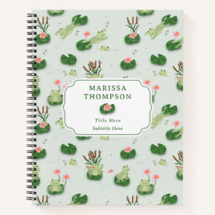 Cute Frogs in Lily Pond Notebook