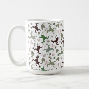 Cute Frogs Nature Floral Pattern Coffee Mug