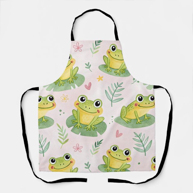 Cute frogs Pattern Apron (Front)