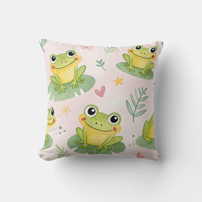 Cute frogs Pattern Cushion (Front)