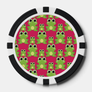 Cute frogs pattern poker chips