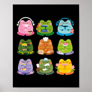 Cute Frogs Poster