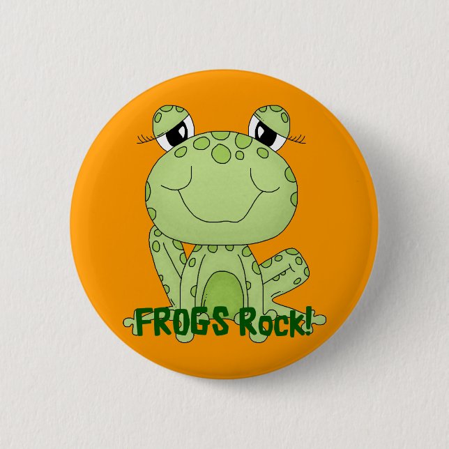 Cute Frogs Rock Love Frog Products 6 Cm Round Badge (Front)