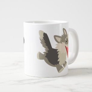 Cute Frolicsome Cartoon Wolf Jumbo Mug