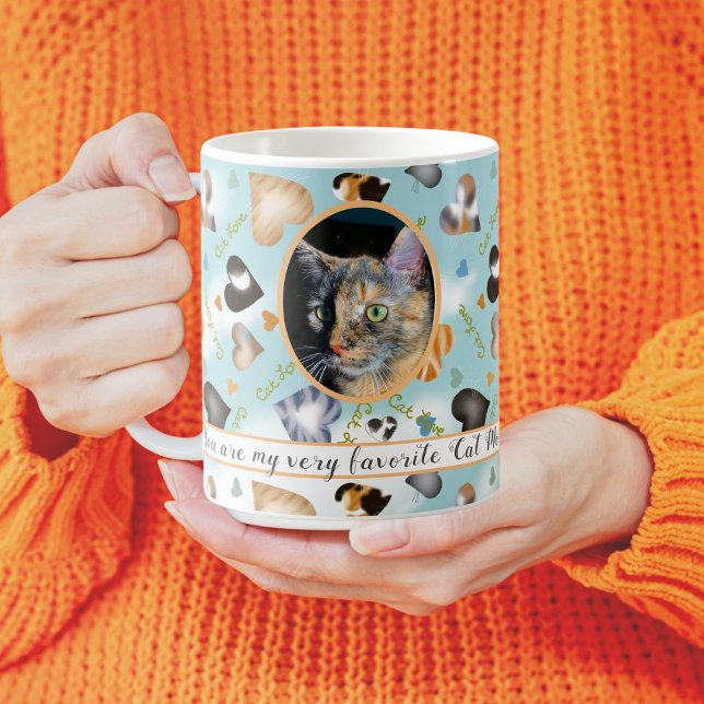 Cute From Cat Personalised Photo Fur Heart Love Coffee Mug (Creator Uploaded)
