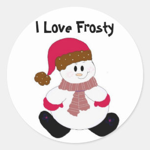 Cute Frosty Classic Round Sticker