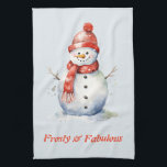 Cute Frosty & Fabulous Snowman for Christmas Tea Towel<br><div class="desc">Transform your kitchen into a festive haven with our "Sweet Holiday Delights" with our adorable Kitchen Towel. This charming design combines the whimsy of candy canes with the joy of holiday recipes, making it the perfect addition to your holiday decor or a delightful gift for the culinary enthusiasts in your...</div>