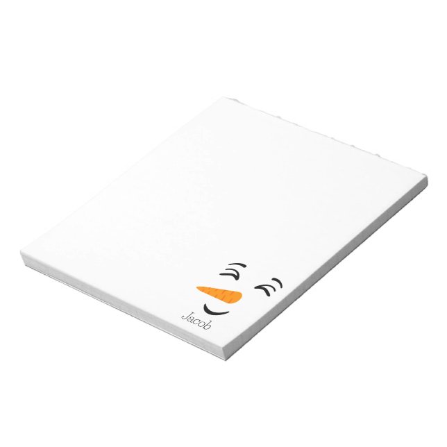 Cute Frosty the Snowman Smiling Face Notepad (Rotated)