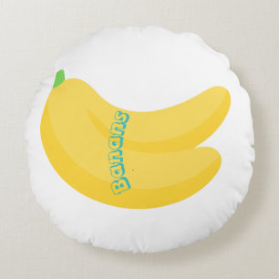 Cute Fruit Art / Tropical Food Aesthetic Round Cushion