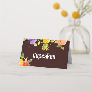 Cute Fruit Birthday Food Tent Card