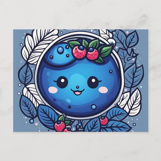 Cute Fruit Blueberry Delight Postcard (Front)