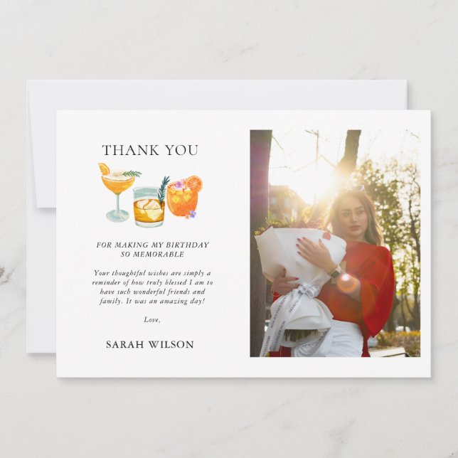 Cute Fruit Cocktail Photo Birthday Card (Front)