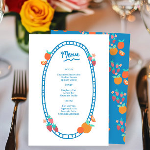 Cute Fruit CUSTOM Bridal Baby Shower Wedding Party Menu