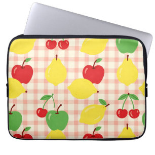 Cute Fruit Gingham Pattern Laptop Sleeve