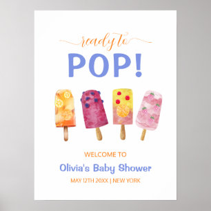 Cute Fruit Ice Cream Popcicle Baby Shower Welcome  Poster