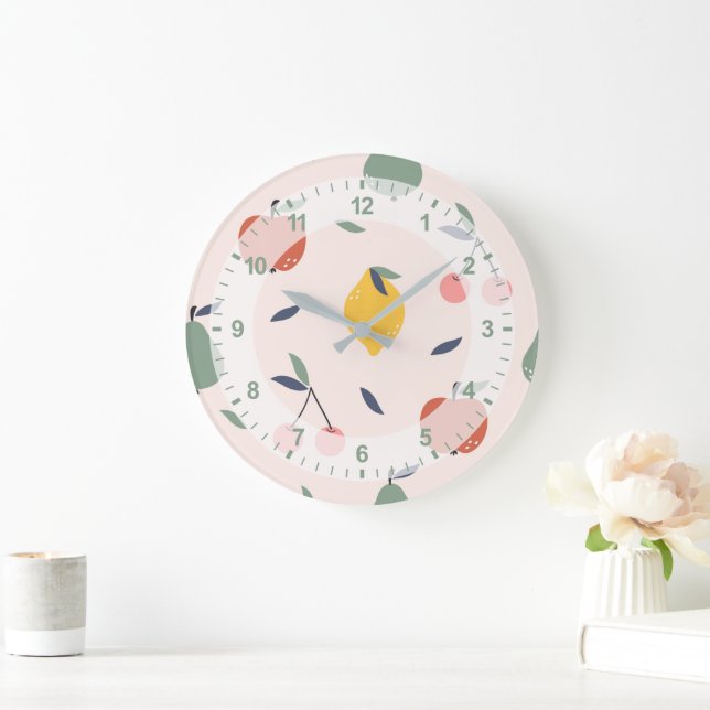 Cute Fruit Pattern Large Clock (Home)