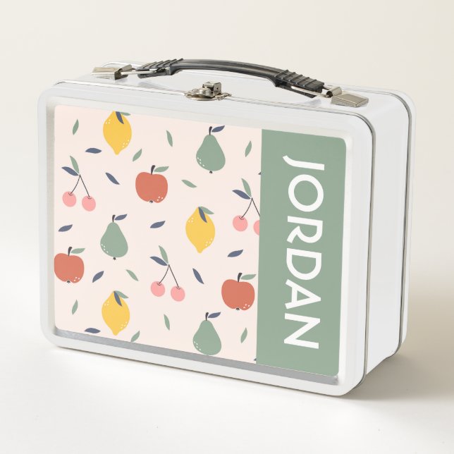 Cute Fruit Pattern Metal Lunch Box (Front)