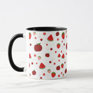 Cute Fruit Pattern Mug Aesthetic Kitchen Mug