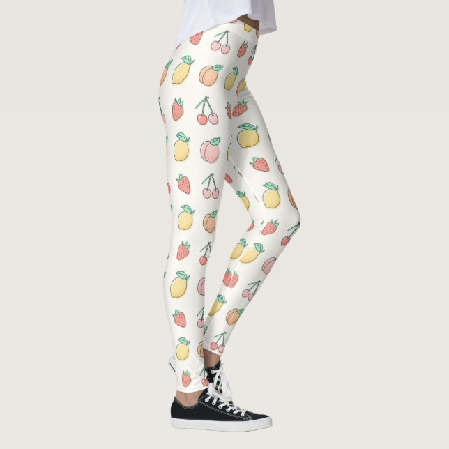 Cute Fruit Pattern Playful Summer Aesthetic Leggings (Right)