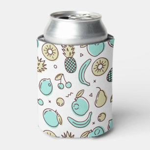 Cute Fruit Pattern Summery Line Drawing Can Cooler